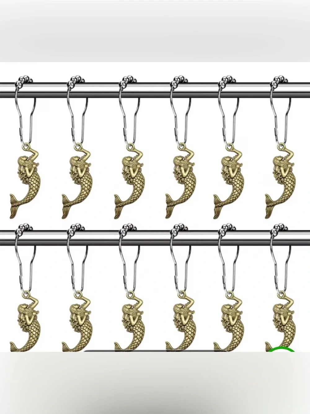 12pcs Mermaid Shower Curtain Rings.